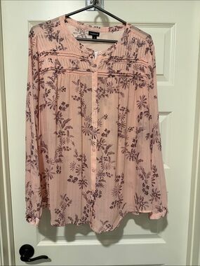 torrid Blush Pink Floral Button-Down Shirt